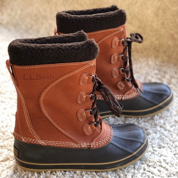 L.L. Bean Shoes - LL Bean Tumbled Leather Brown Snow Boot Insert EUC